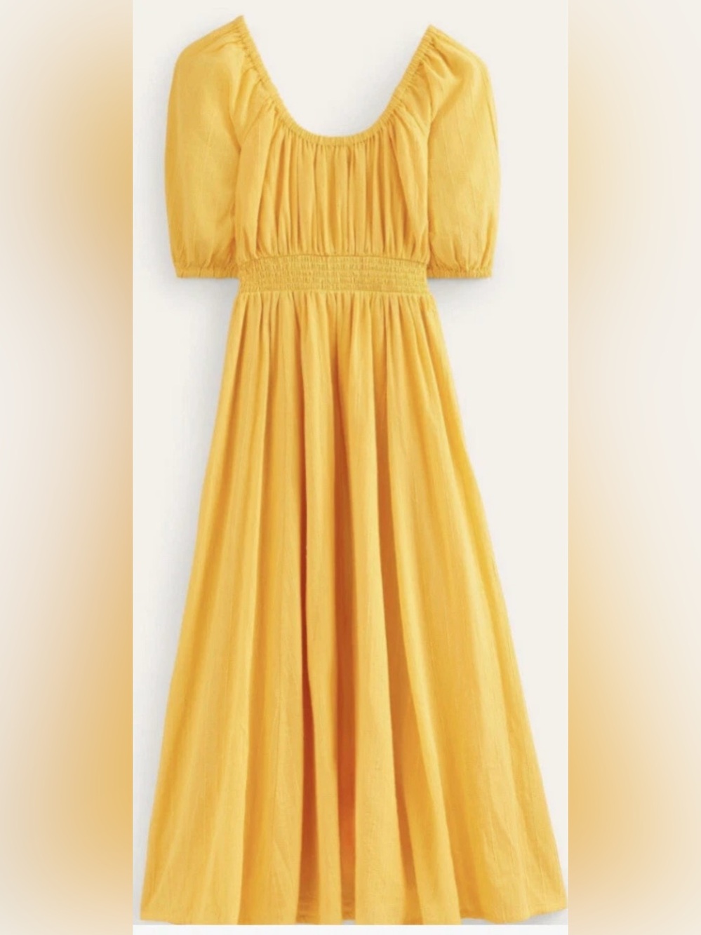 Boden Scoop Neck Maxi Dress Yellow D0568 US NWT Cottagecore 8r